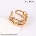 14091 Fashion jewelry copper alloy ring, latest 18k gold color zircon ring designs for girls